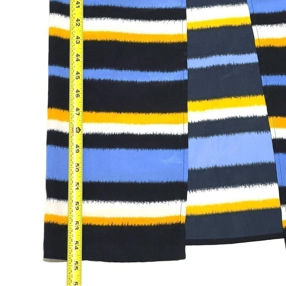 Michael Kors Woman Black Blue Striped Maxi Long Dress Size XXS
